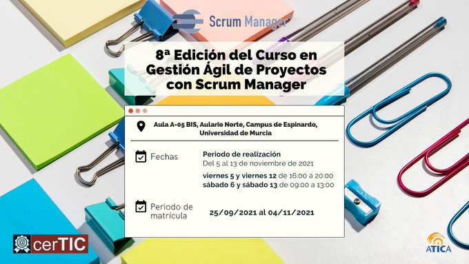 8ª Edición del Curso en Gestión Ágil de Proyectos con Scrum Manager