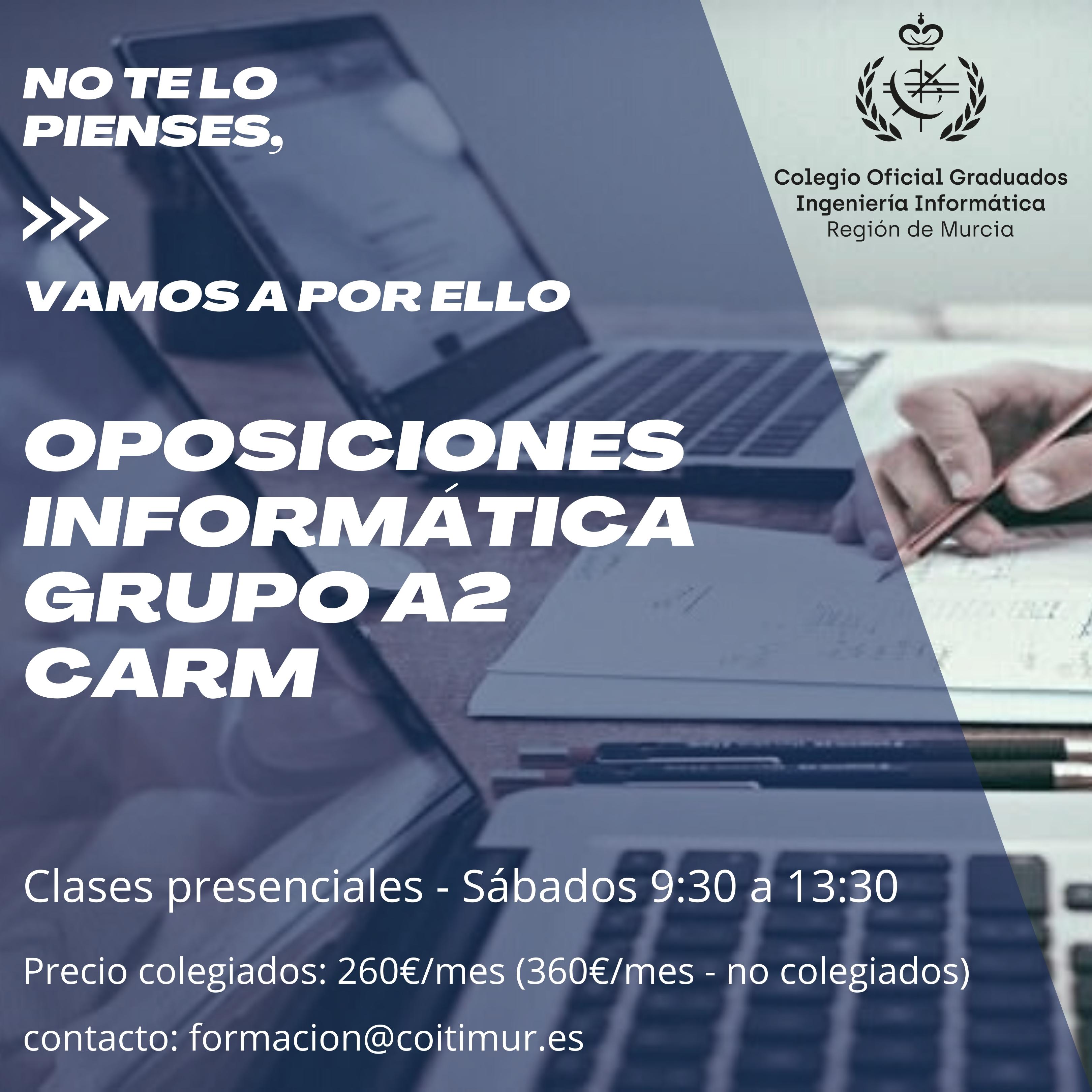 Curso de Oposiciones para Grupo A2 para la Comunidad Autónoma de la Región de Murcia